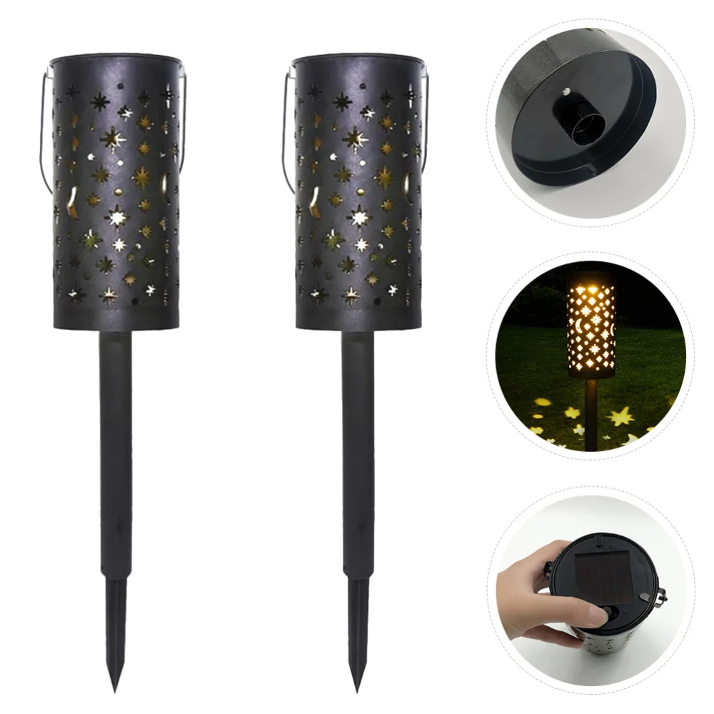 

2pcs Solar Wrought Iron Light Decorative Projection Lamp Solar Powered Light