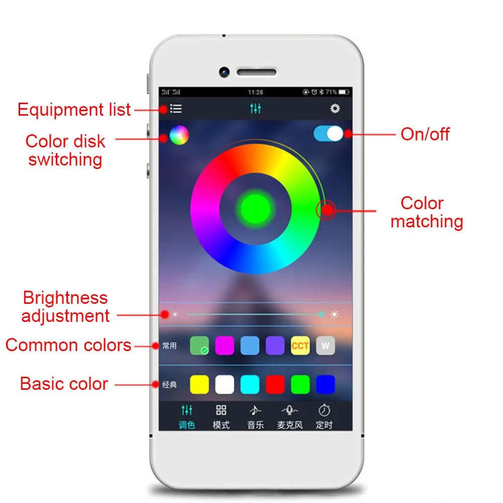 Водонепроницаемая светодиодная лента RGB с контроллером Bluetooth светильник SMD 5050