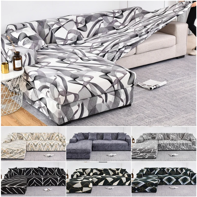 Угловые Чехлы для дивана в гостиную эластичные кушетки растягивающееся