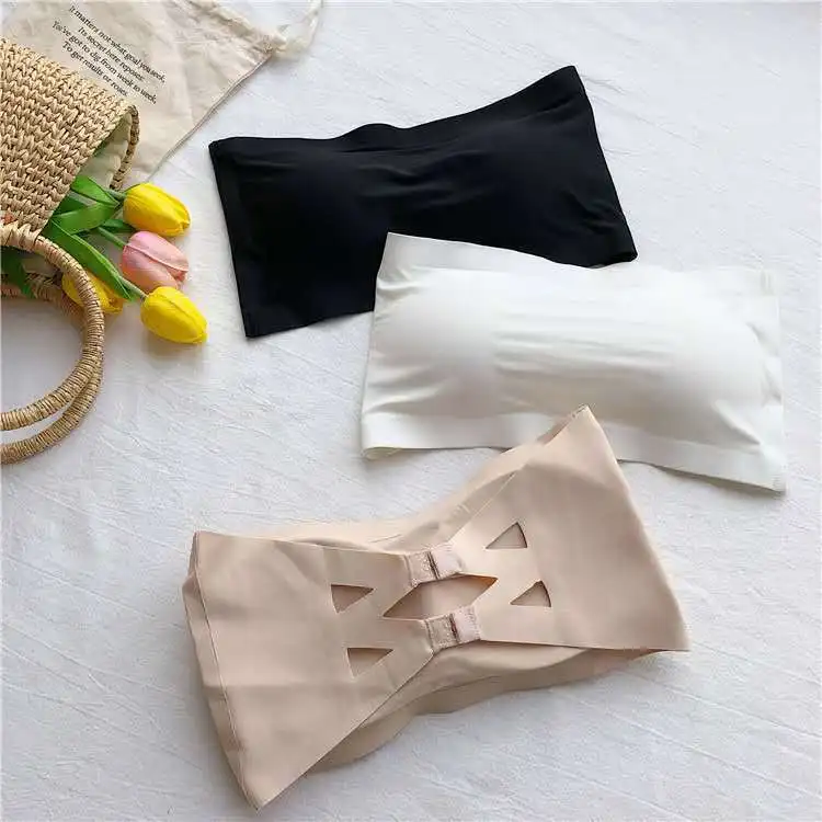 

Summer and Winter All-match Strapless Breathable Chest Wrap Tube Top Anti-failure Word Tube Top Short Bottoming Thin Bra