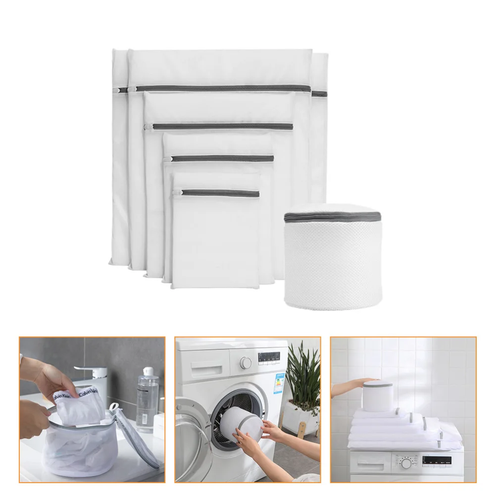

1 Set 6Pcs Home Travel Wash Bags Laundry Bags Practical Laundry Bags (White)