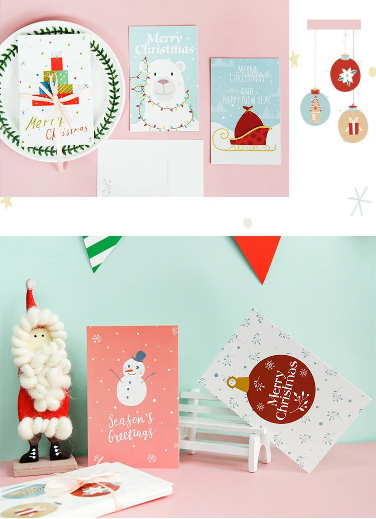 30 шт. Белый Рождественский колокольчик Санты Пингвин полярный медведь дизайн