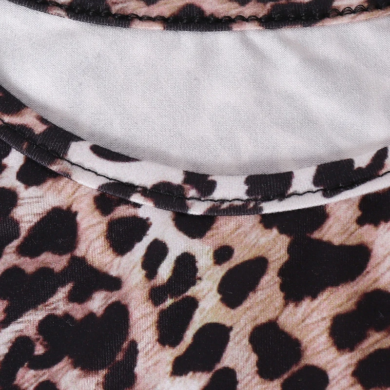 TWOTWINSTYLE осенние леопардовые женские боди с круглым вырезом и длинными рукавами