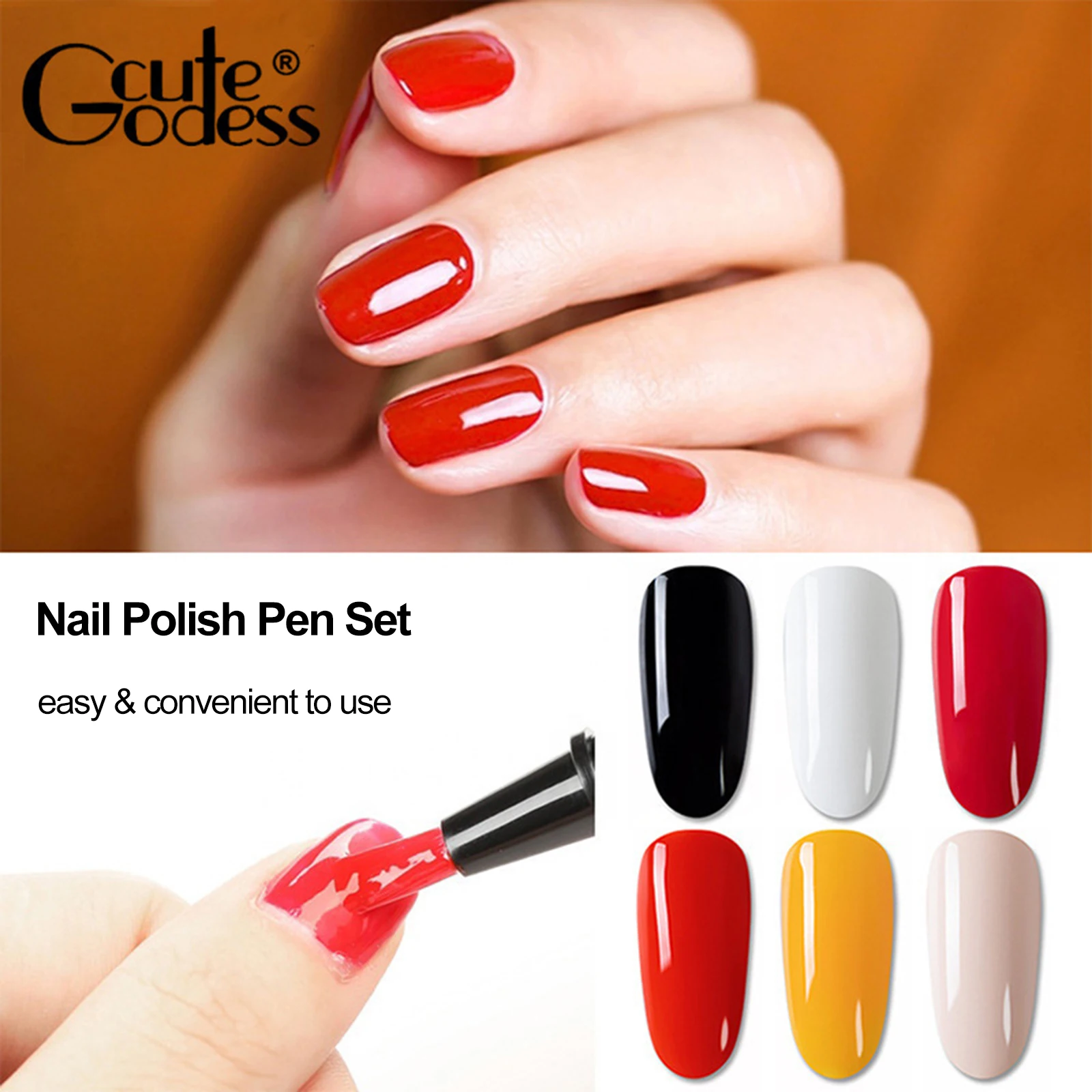 6pcs/set Gel Nail Polish Pen One Step 3 in 1 Soak Off UV LED Lamp Available Art Tools | Красота и здоровье