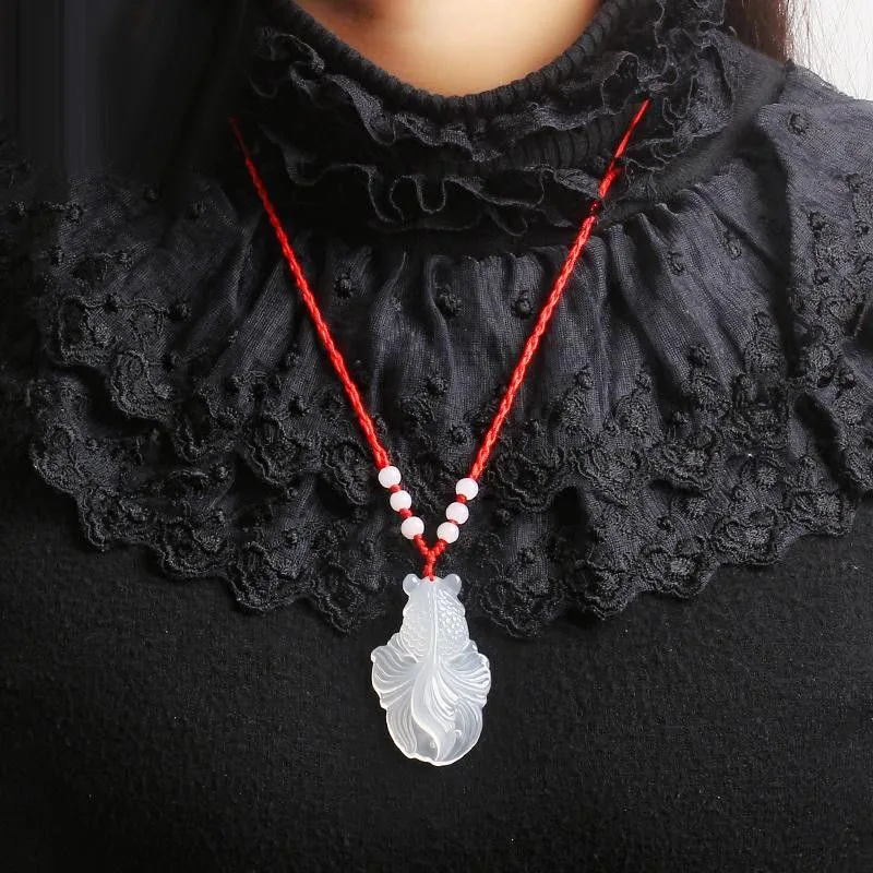 

fine jewelry more color Green agate goldfish Pendant with natural ice species