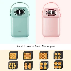 8 в 1 электрическая машина для приготовления вафель, машина для приготовления сэндвичей, печь для приготовления яиц, пирожных, кухонный аппарат для приготовления вафель, пончиков для завтрака, многопекарь