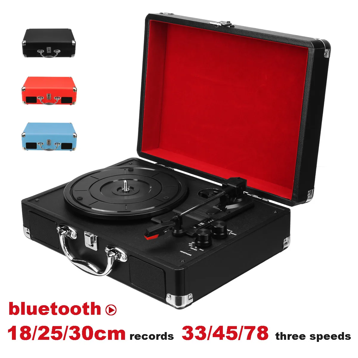 

Retro Record Player 33/45/78 RPM Antique Gramophone Turntable Disc Vinyl Audio 3-Speed Aux-in Line-out USB DC 5V Gramophones