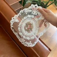 1pcs for dining table embroidery craft placemat european style lace fabric insulation plate mat anti scald coaster