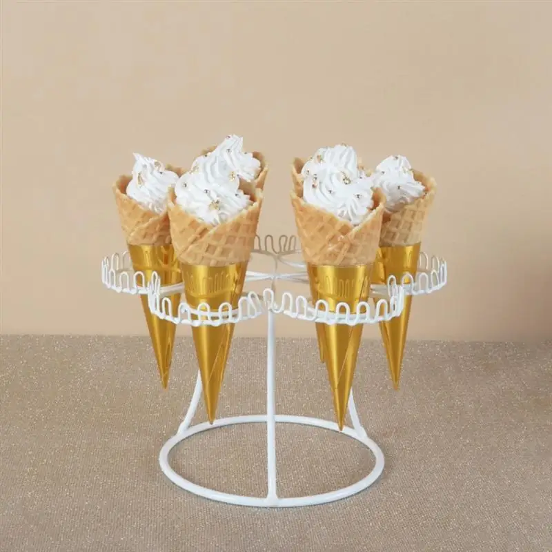 

1pc Ice Cream Cone Metal Rack European Style Crispy Cone Holder Ice Cream Holder
