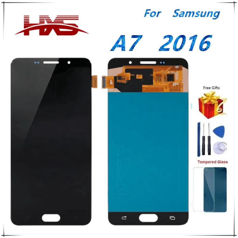 H.X.S Замена датчика lcd для Samsung Galaxy A7 2016 A710 A710F A710M дисплей сенсорный экран