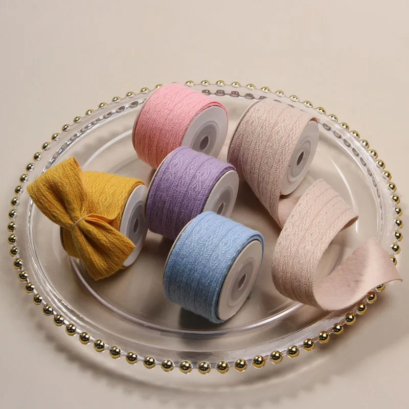 

3 размера Макарон цвет Твист вязаная лента для DIY бант аксессуары для волос одежда швейный материал цветок подарочная коробка украшение
