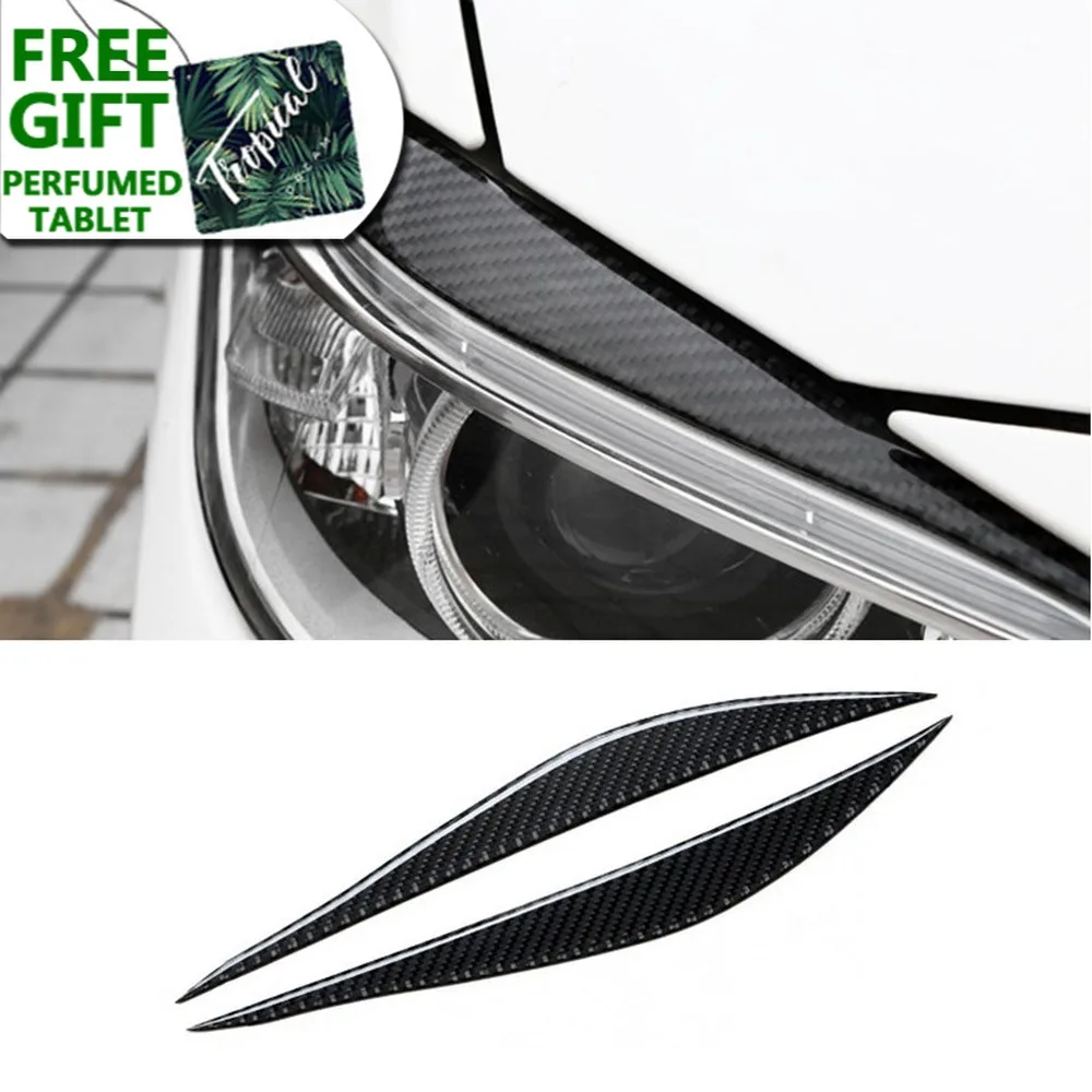 1 пара автомобильных наклеек из углеродного волокна передняя фара для бровей