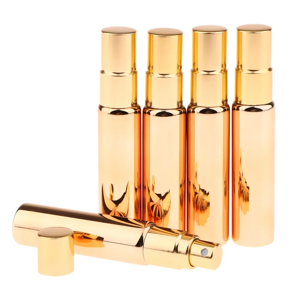 

5x10mL Empty Perfume Atomiser Bottles Pump Spray Tube Glass Vials DIY