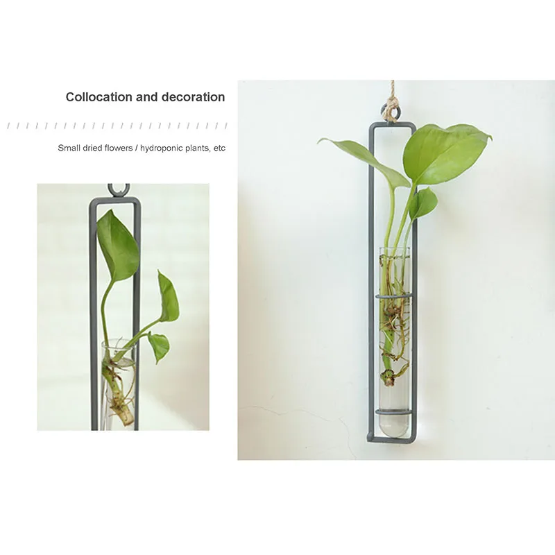Ваза для цв декоративная стеклянная растительная железная вода художественная
