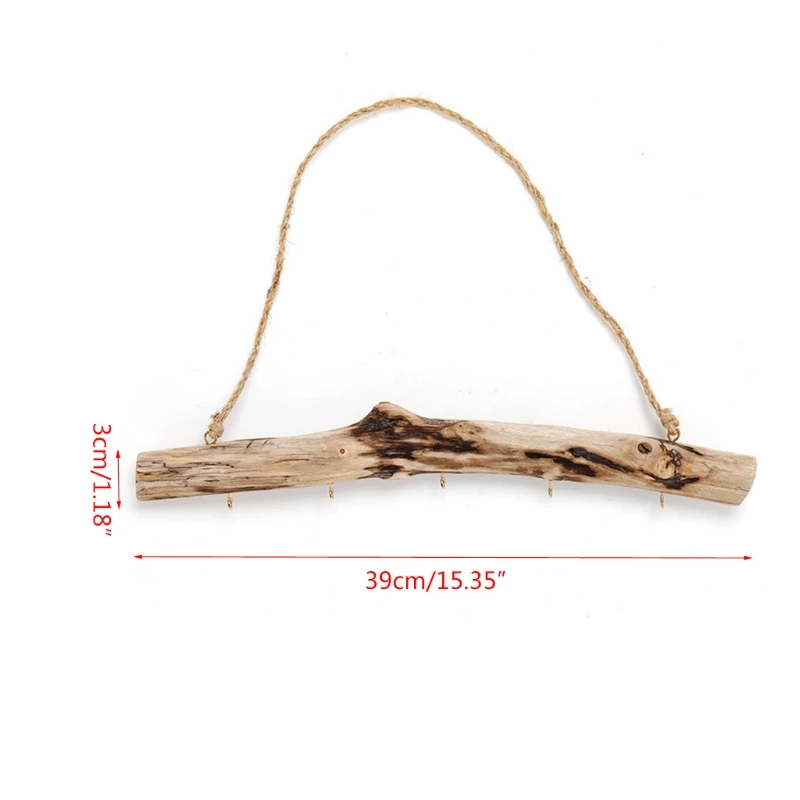 Vintage Driftwood Storage Hanging Rack Key Jewelry Door Hook Household Wall Hold |