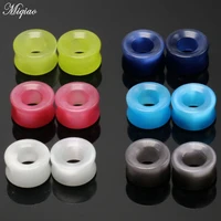 miqiao 2pcs 6mm 16mm human body piercing jewelry six color hollow stone ear expander wide stick european and american new style