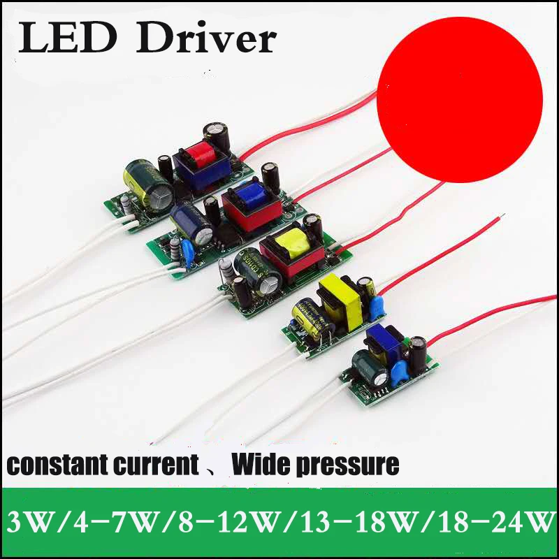 

1pcs Or 10pcs 1-3W / 4-7W / 8-12W / 13-18W / 18-24W Constant Current LED Driver Lamp Power Supply 260mA Lighting Transformer