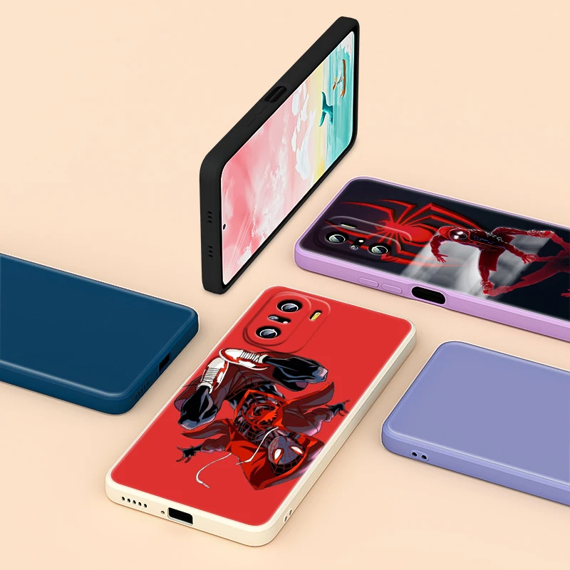 

Marvel Spiderman Avengers For Xiaomi Redmi K40 K30 9A 9C 9AT 9 8 7 6 5 4X Pro Plus Liquid Silicone Soft Cover Phone Case