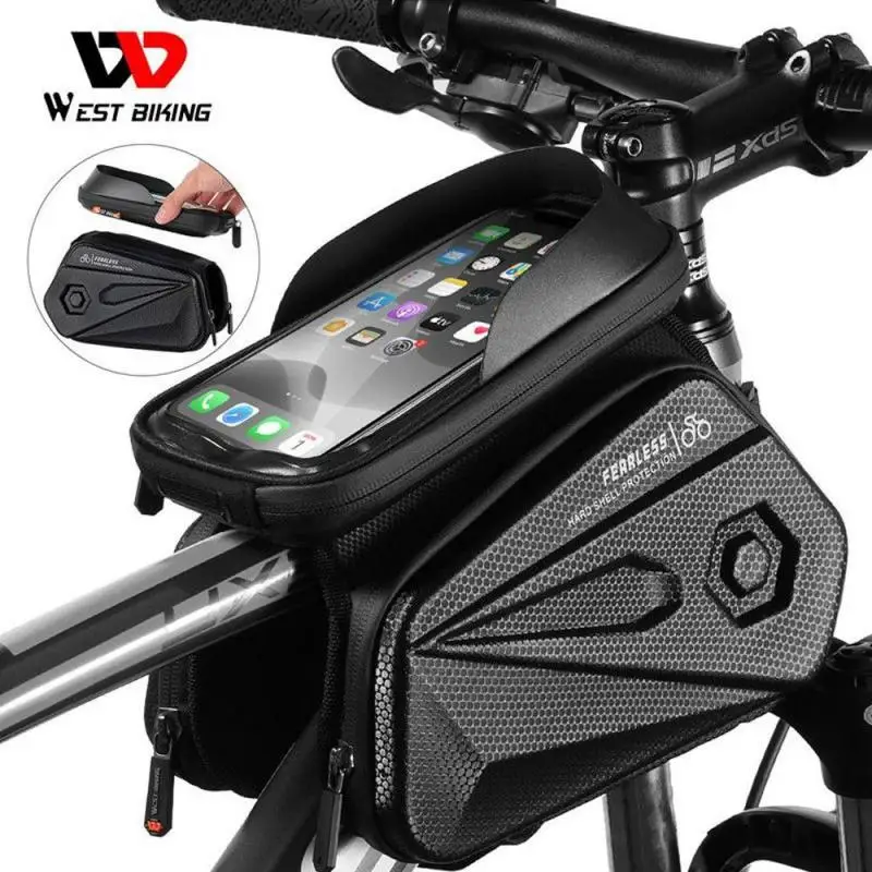 Купи Bicycle Bags Panniers Head Tube Bag Bike Handlebar Mobile Phone Bag Case Holder Screen Phone Cycling Bag Bicycle Accessories за 1,426 рублей в магазине AliExpress