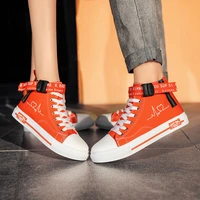orange heart shaped lovers high top canvas shoes cardioid embroidered sneakers women flat women casual shoes unisex espadrilles