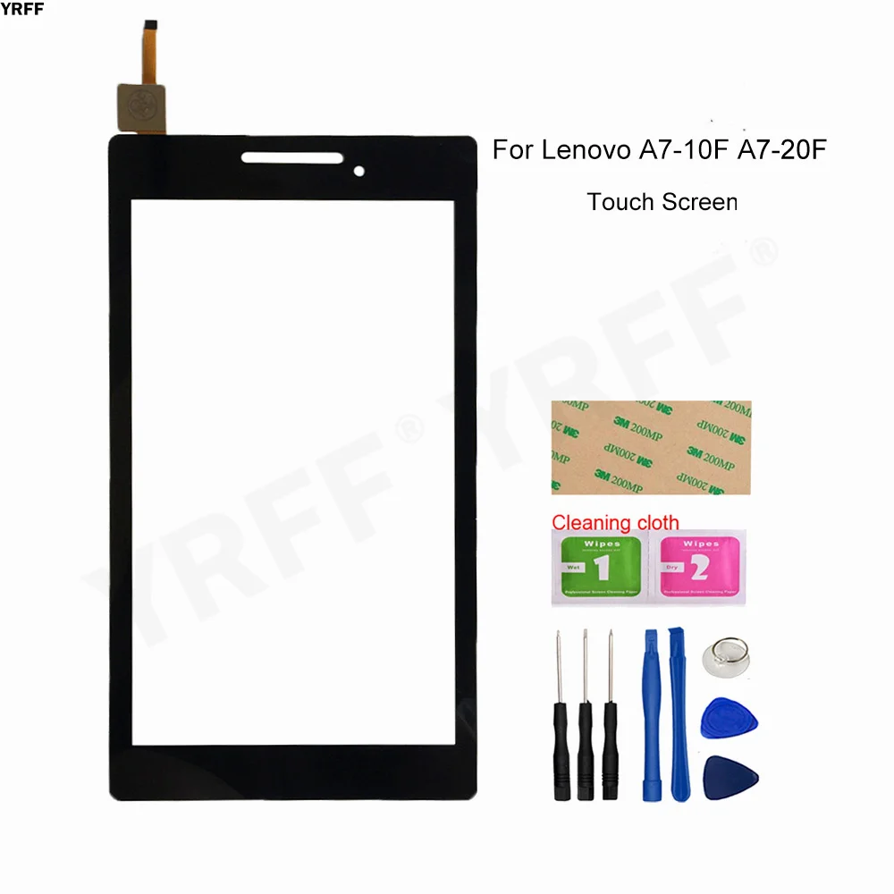 

Для планшета Lenovo Tab 2 A7-10 A7-20 стеклянная панель Объектив датчик для Lenovo Tab 2 A7-10F A7- 20F сенсорный экран, дигитайзер, для сборки, для замены
