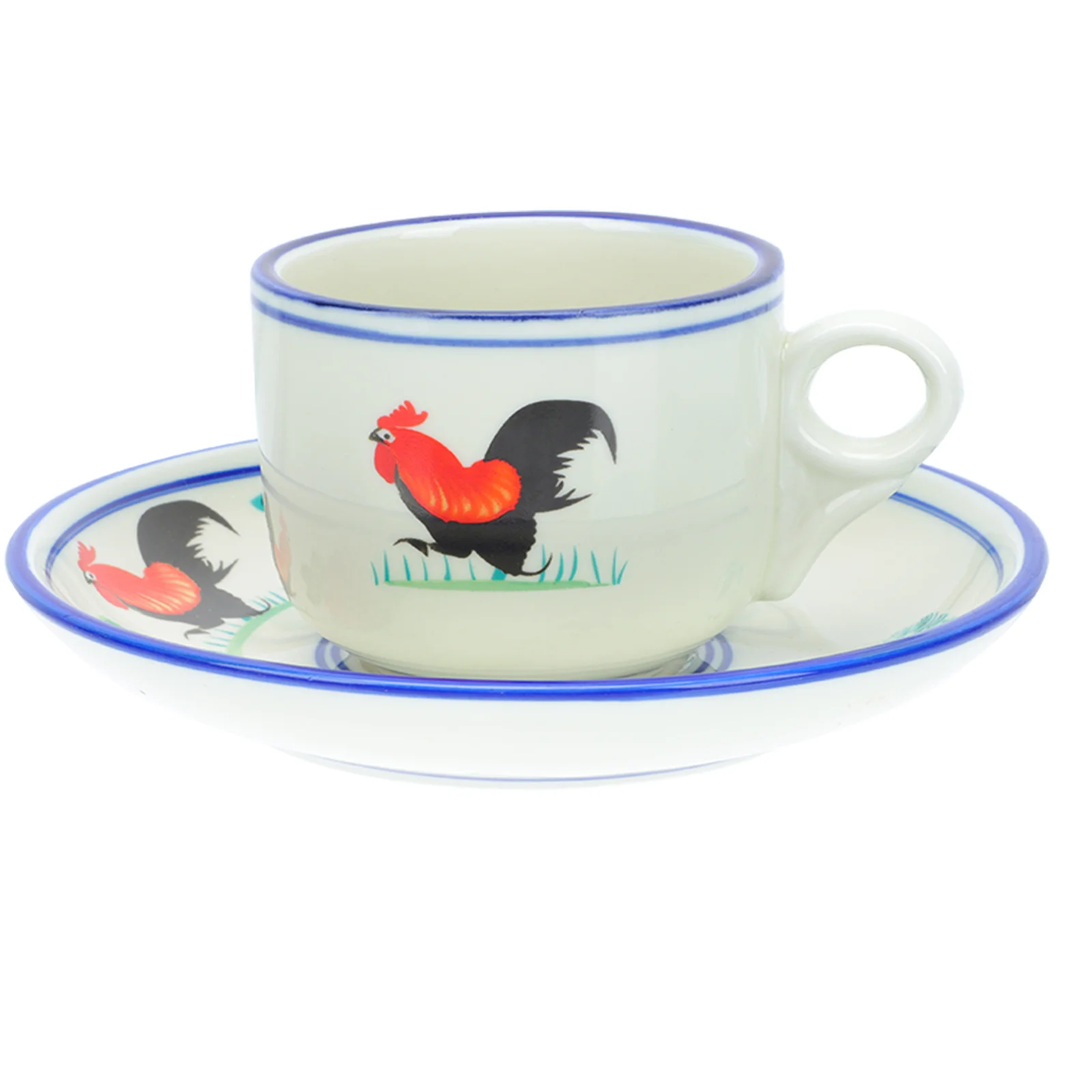 

1 Набор антикварная эмалированная Кружка для ресторана с подносом, ретро кружка с узором петуха