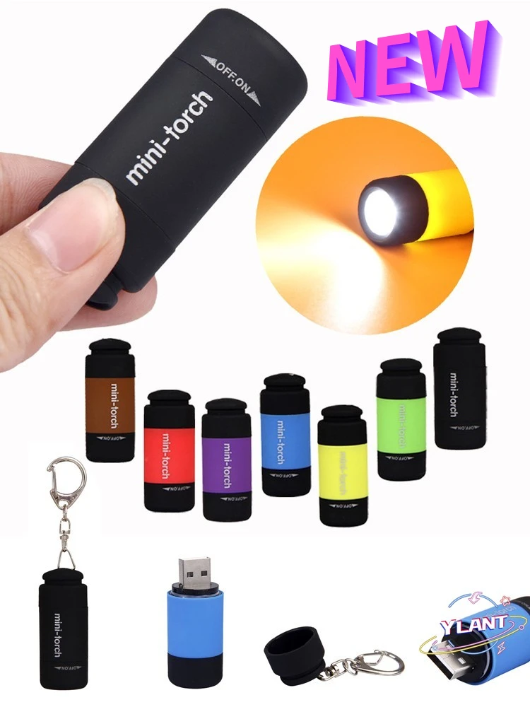 

YLANT Super Mini-torch Led Light 0.3w 25lum Portable Flashlight Usb Rechargeable Waterproof Led Torch Lamp Flashlight Keychain