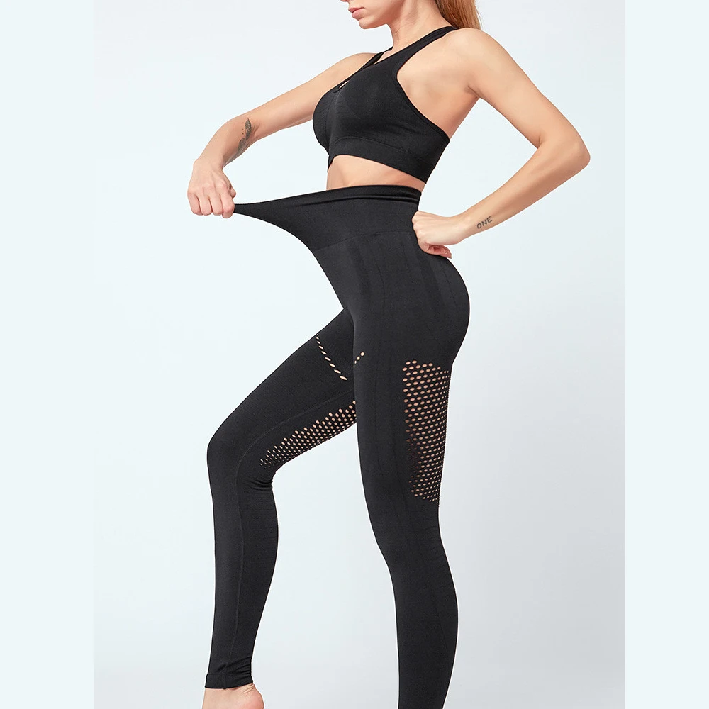 Женский бесшовный комплект для занятий йогой спортивный бюстгальтер и леггинсы