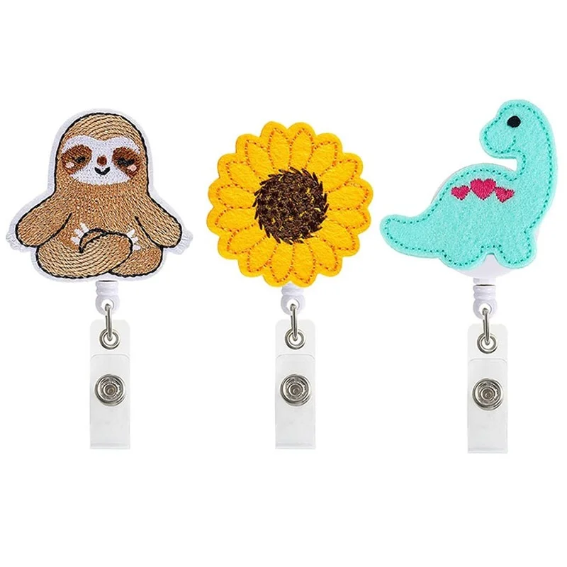 

Cartoon Animal Flower Retractable Badge Reel Doctor Nurse Chest Card ID Card Holder Clip Badge Holder