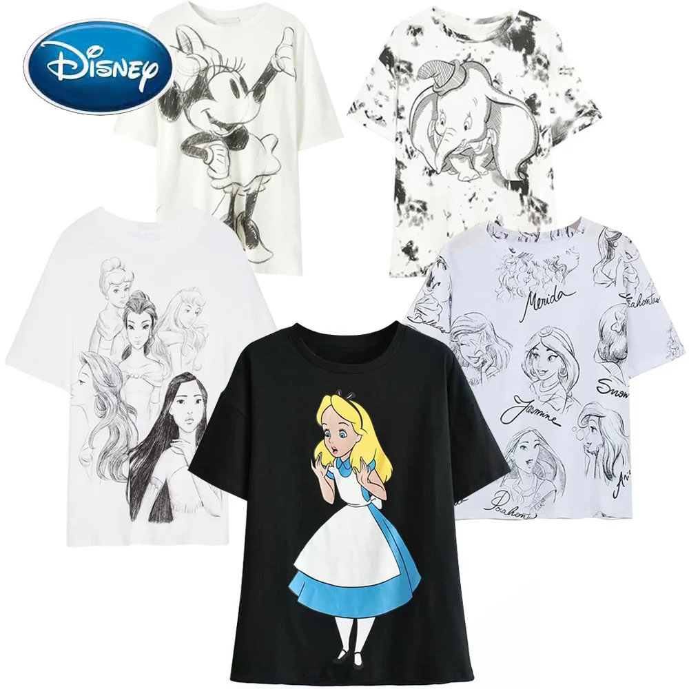 Женская хлопковая футболка с коротким рукавом круглым вырезом и принтом Дональд