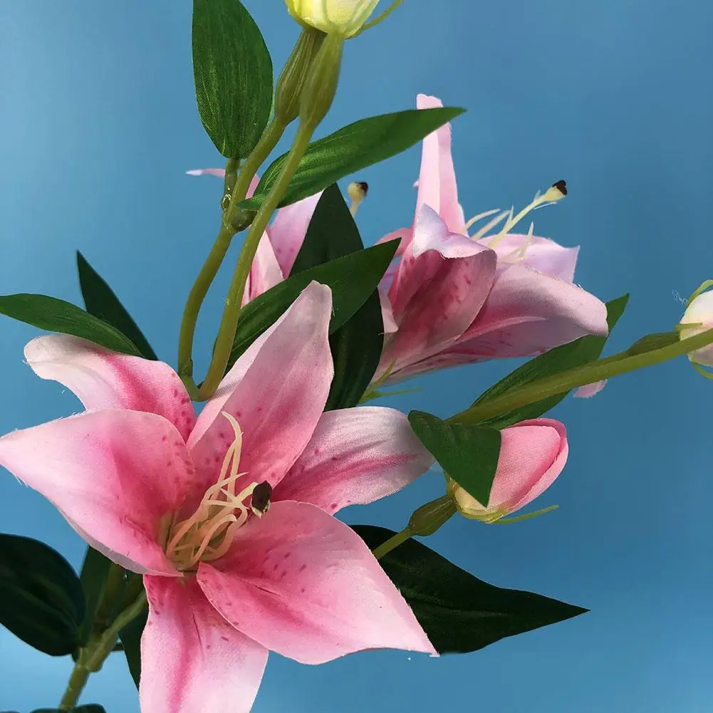 6 головок/ветка Пасха живой искусственный цветок лилии растение для дома