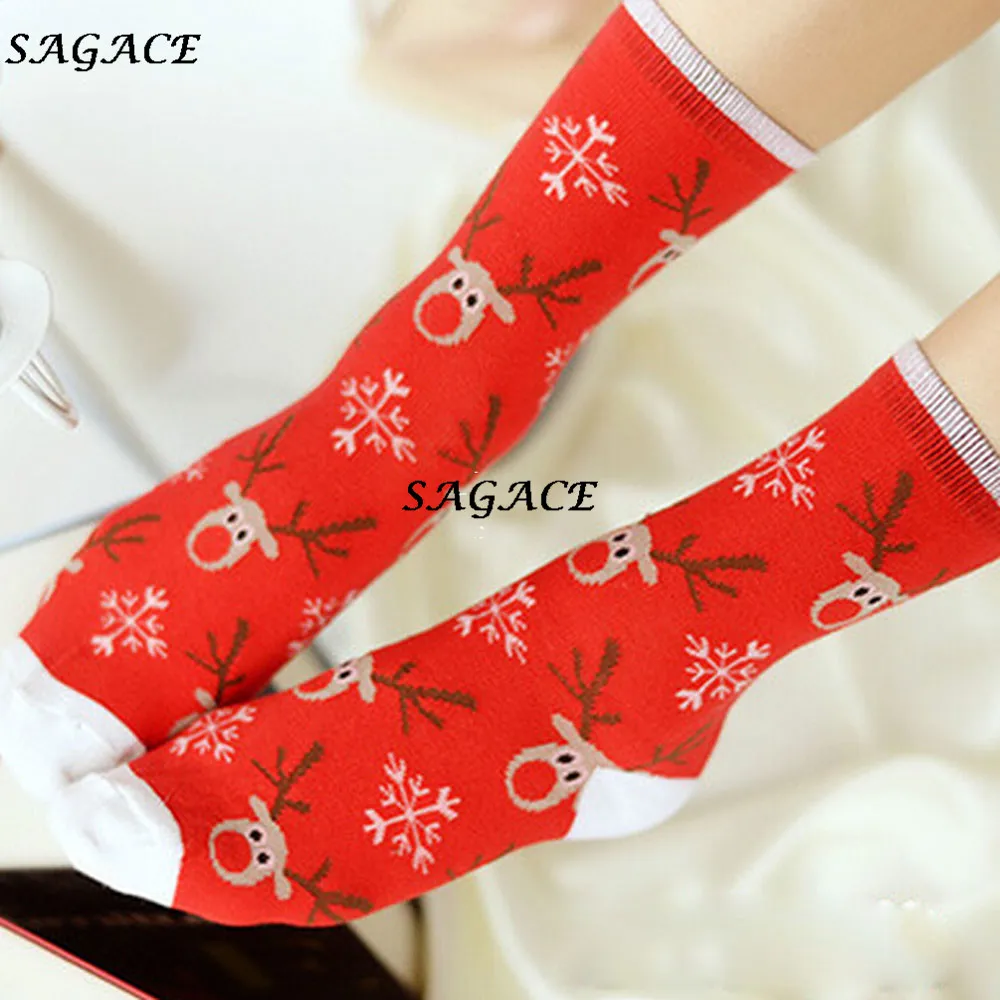 SAGACE рождественские носки для женщин и мужчин с принтом удобные хлопковые в