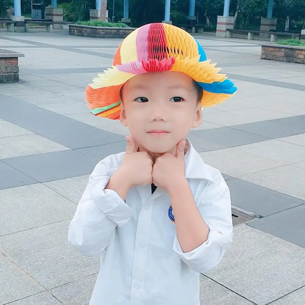 Унисекс 6 шт. Летняя женская Волшебная перфорированная бумага ваза шляпы