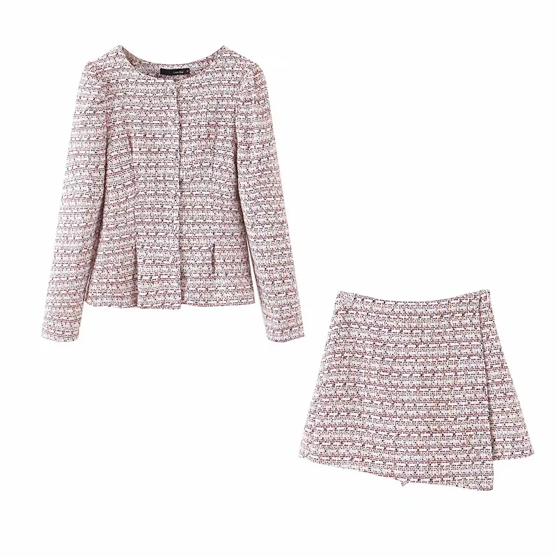 Милый твидовый блейзер с круглым вырезом пальто женские блейзеры и куртки