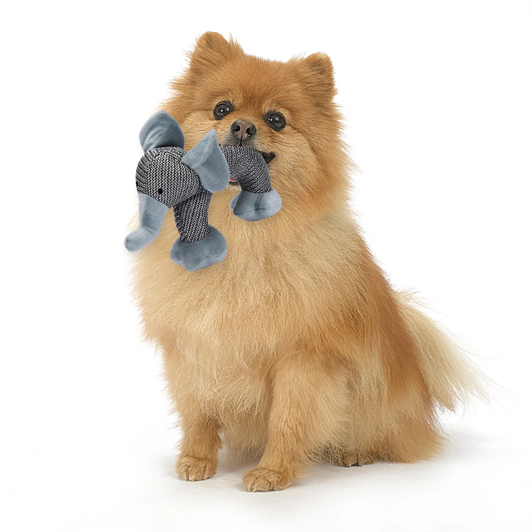 

1 pc Cute Pet Dog Cat Plush Squeak Sound Dog Toys Funny Cotton Durability Chew Molar Elephant sheep duck shape Toy pet toys