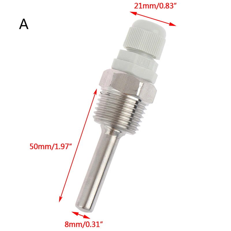 50mm 50-200 мм термопровод из нержавеющей стали 1/" NPT резьба для температурных датчиков - Цвет: 50mm