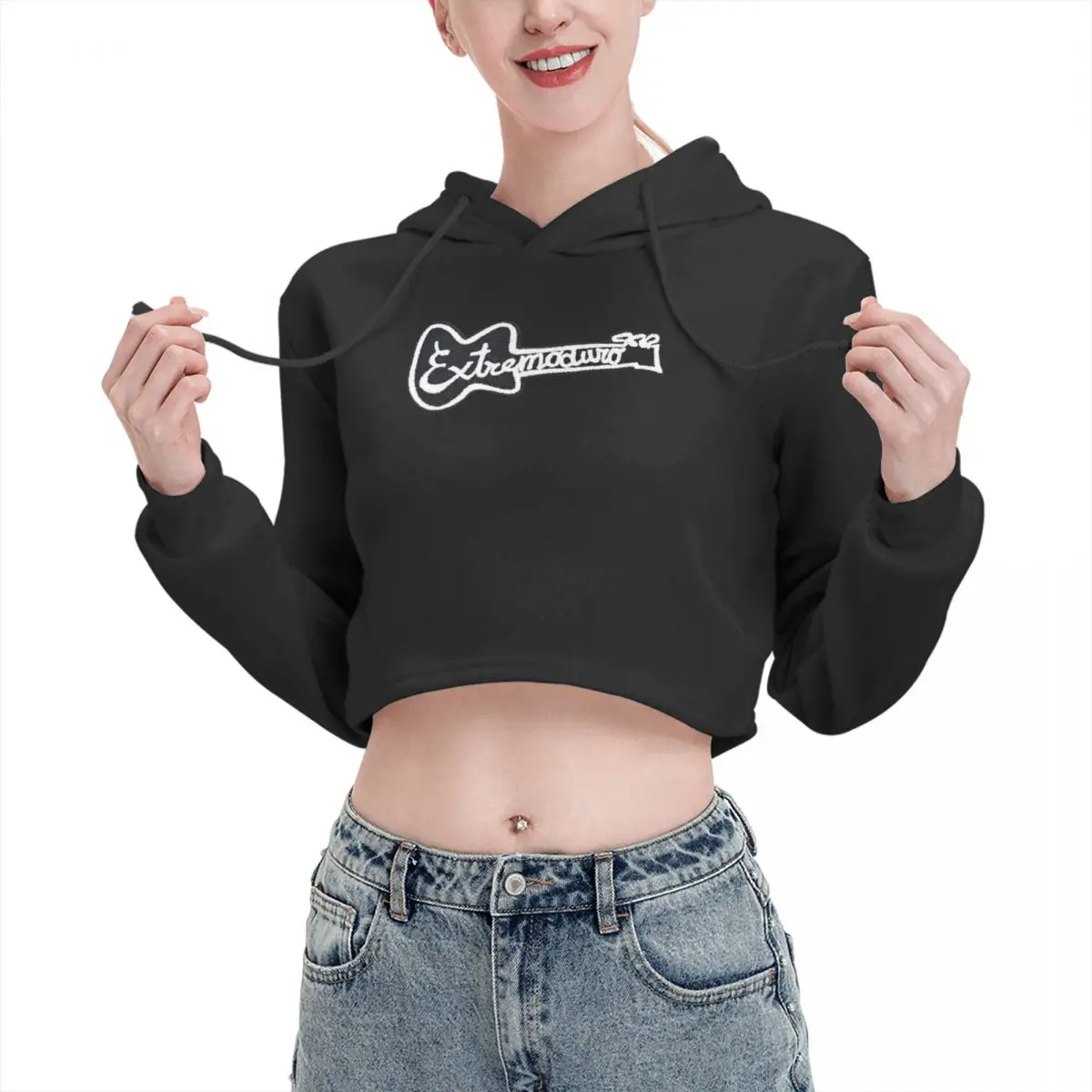 

EXTREMODURO (4) Open navel Cat Ear Hoodie Sweater R214 Joke cute With hood Print Hoodie