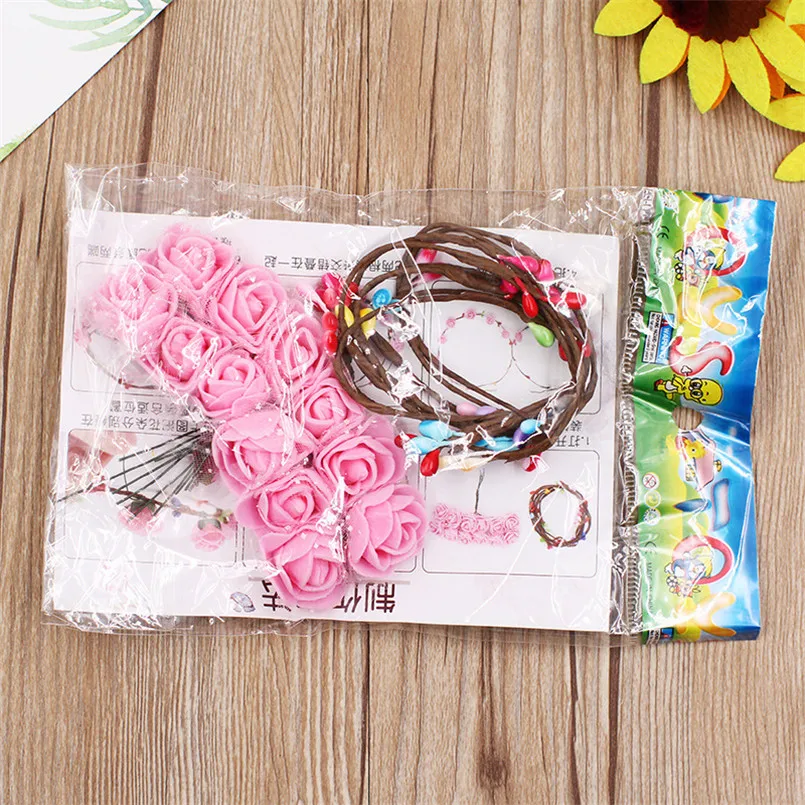 2 шт. розовый и фиолетовый DIY гирлянда головной убор детский сад принцесса цветок