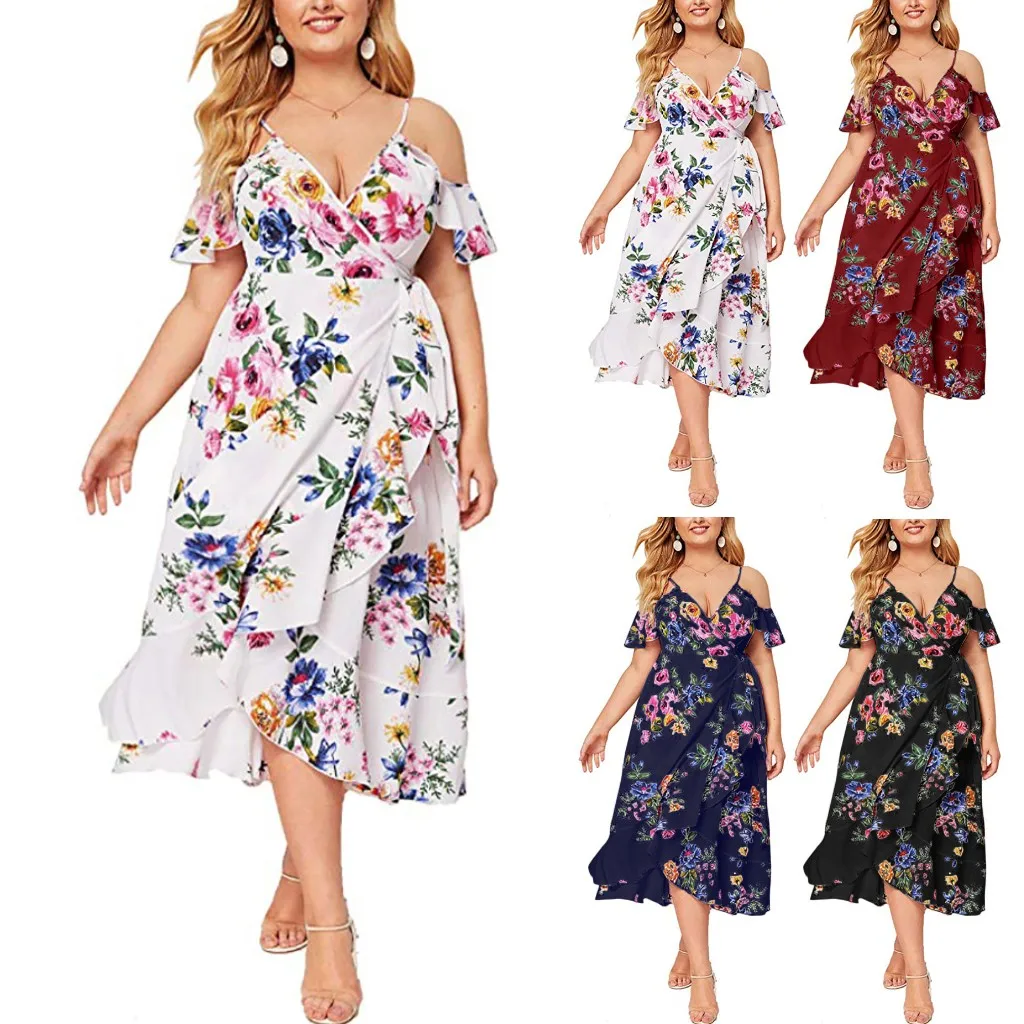 Женское летнее платье женское пляжное макси без рукавов с v образным вырезом и