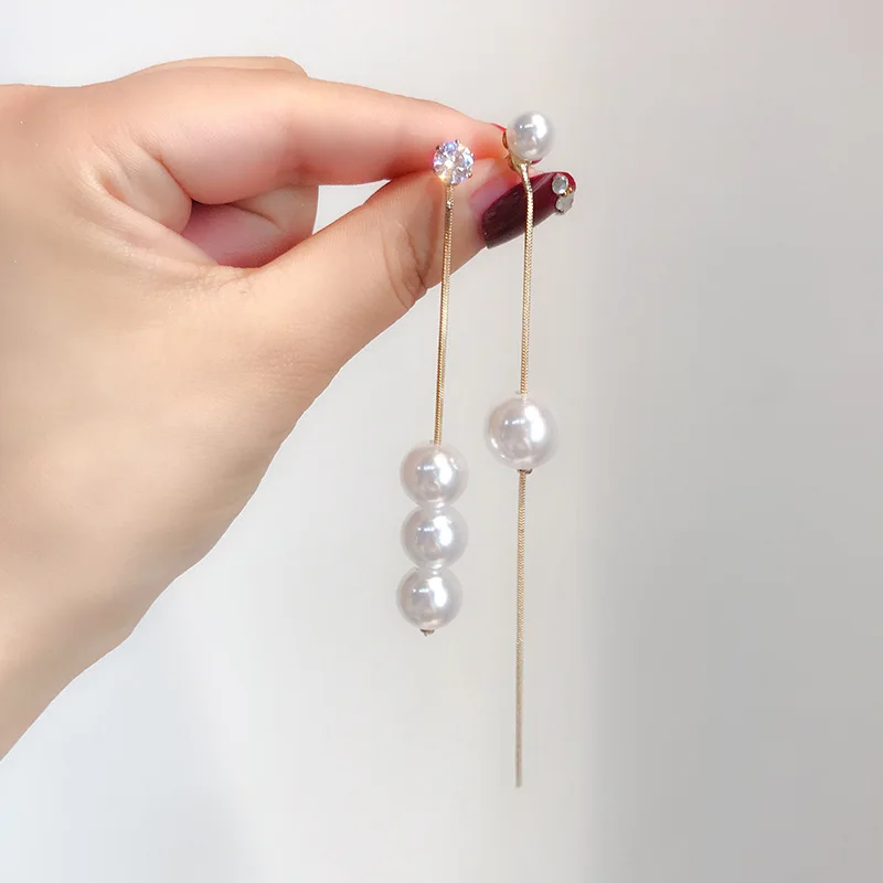 

ZDMXJL 2021 New Arrive Trend Women's Earrings Fine Pearl Long Tassels Earrings For Women Girl Party Jewelry Gifts Drop-shipping