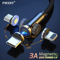 540 degree rotate magnetic micro usb type c cable for iphone 12 pro max xiaomi mi 11 samsung s20 usb c mobile phone charge cable