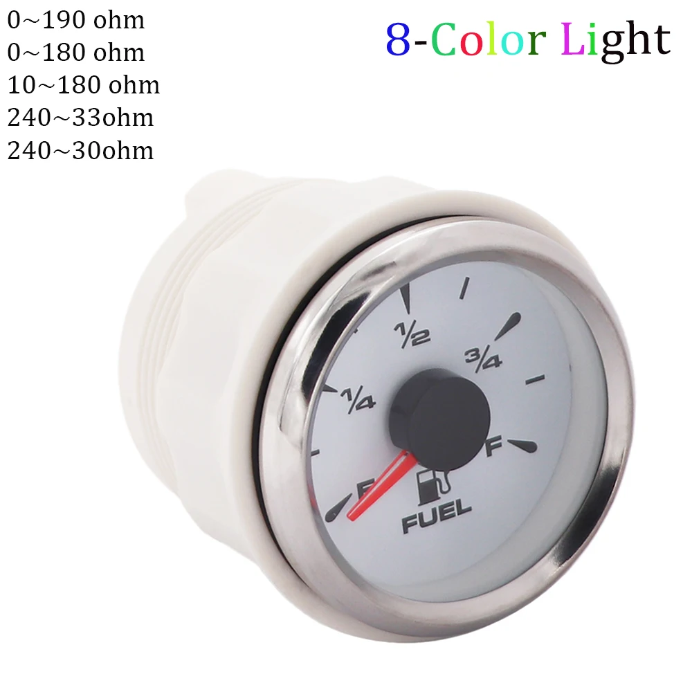 8 color light 12/24V 0-190 Ом автоматический датчик уровня цифровых топлива 240-33 Ом лодка датчик уровня топлива для морская яхта отделка индикатор для топливного бака DC 9~ 32В - Цвет: 8 color light