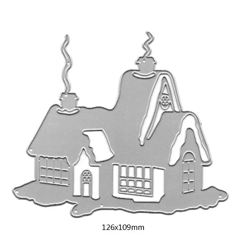 Счастливого Рождества снежный дом Тег Металлические Вырубные штампы трафарет