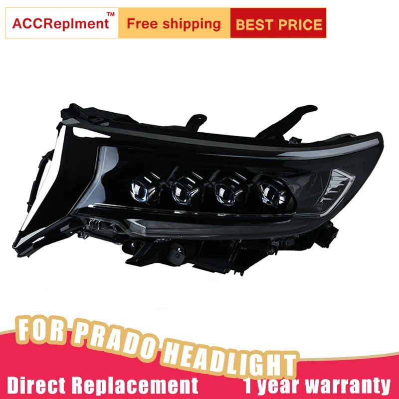 

2Pcs LED Headlights For Toyota Prado 2018-2019 Full led car lights Angel eyes ALL LED Fog lights LED Daytime Running Lights