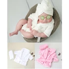 Для новорожденных халаты Ванна Полотенца однотонные Цвет теплой ребенка капюшонная халат с поясом для новорожденных Подставки для фотографий Детские аксессуары для фотосессии