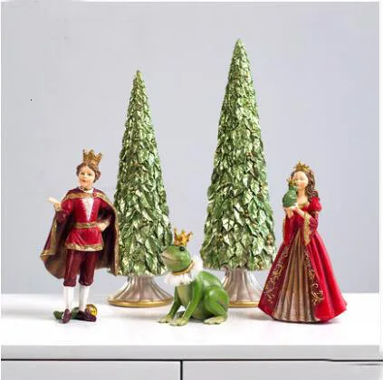 

Nordic style Creative Decor White Frog Prince's Resin Snow Decoration Indoor Living Room Decorates Children's Room decoration