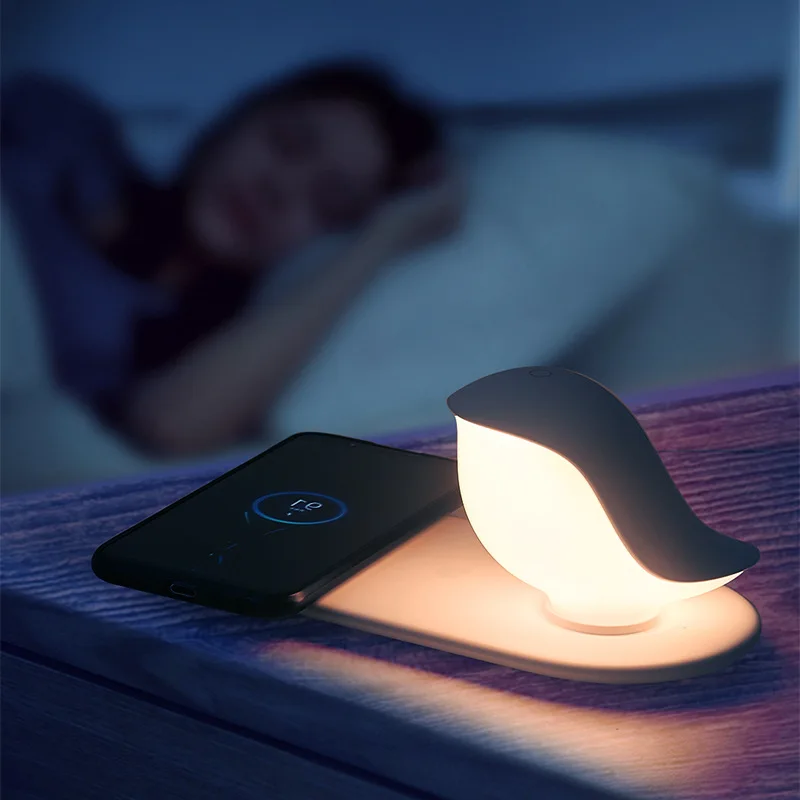 

Bird Table Lamp with Phone Wireless Charger LED Desk Lamp Home Hanging Night Light Gifts