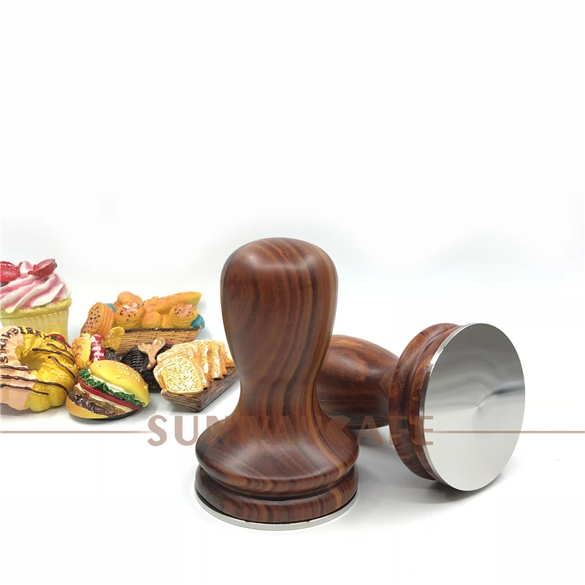 Молоток для кофе 58 мм с ручкой из красного сандалового дерева 304 нержавеющая