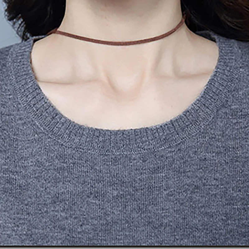 

Long Sleeve Women Pullover Sweaters Soild Casual O Neck Knitted Soft Cotton Korean Slim Basic Lady Clothes Tops Blusa Pull Femme