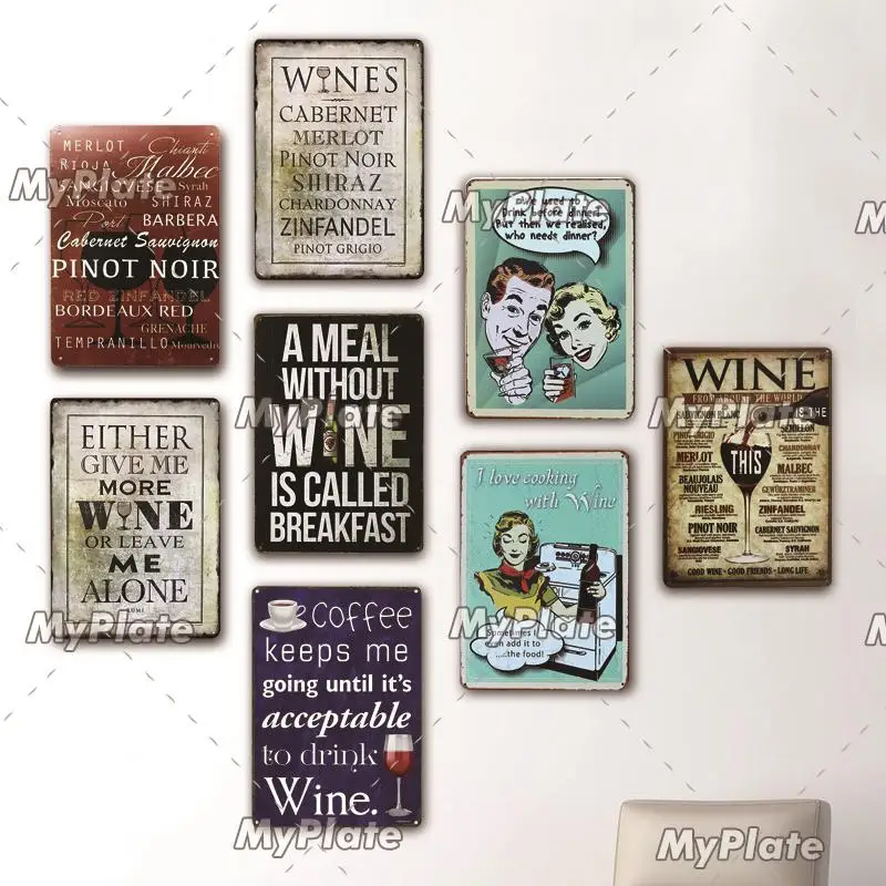 World Wine металлический знак Винтаж Жестяная Табличка с надписью пластина Настенный